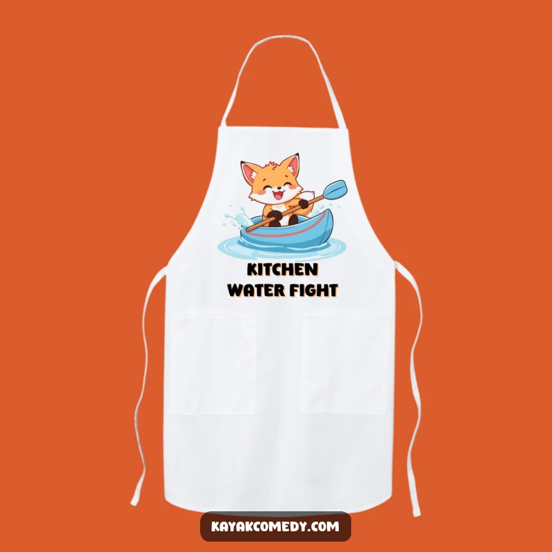 Funny Fox Cub Kitchen Splash Apron: Cook with Glee and Style