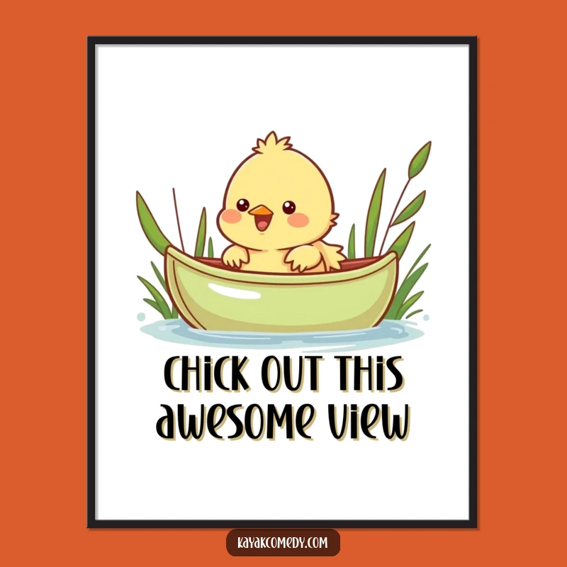 Free Printable Chick Wall Art: Peek-a-Boo Kayak Downloadable Decor