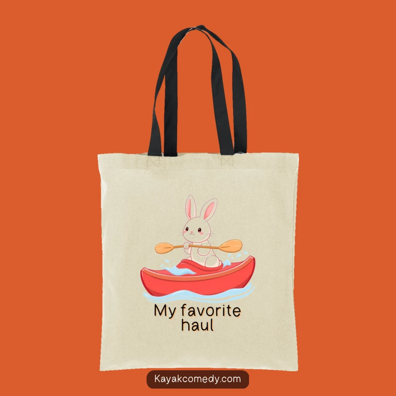 Funny Rabbit Kayak Tote Bag: Carry Your Essentials and Your Smiles